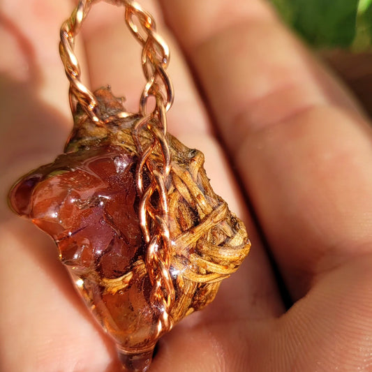 A Western hemlock and Tangerine Quartz Spiritnest