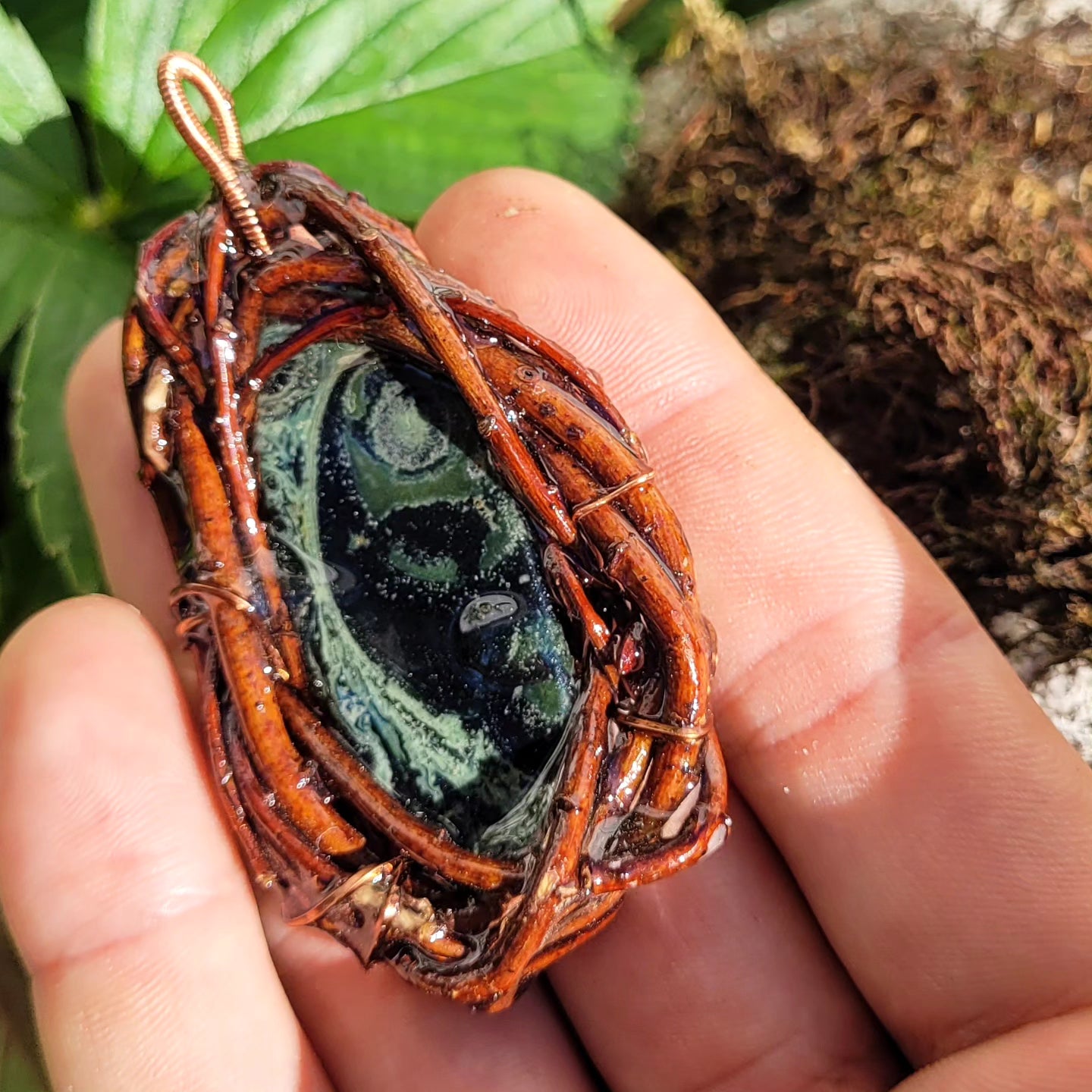Kamba Jasper Nested in Birch Branch