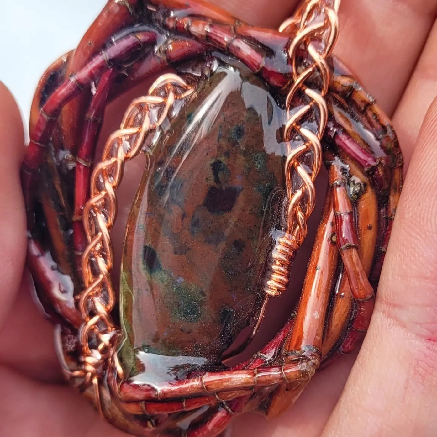 Double Sided, Maple Nested Dragons Blood Jasper