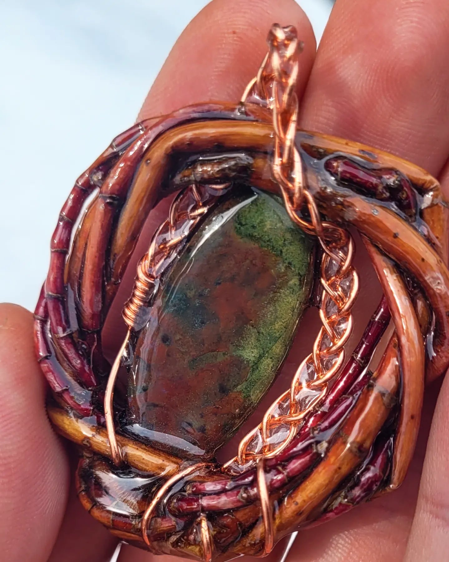 Double Sided, Maple Nested Dragons Blood Jasper