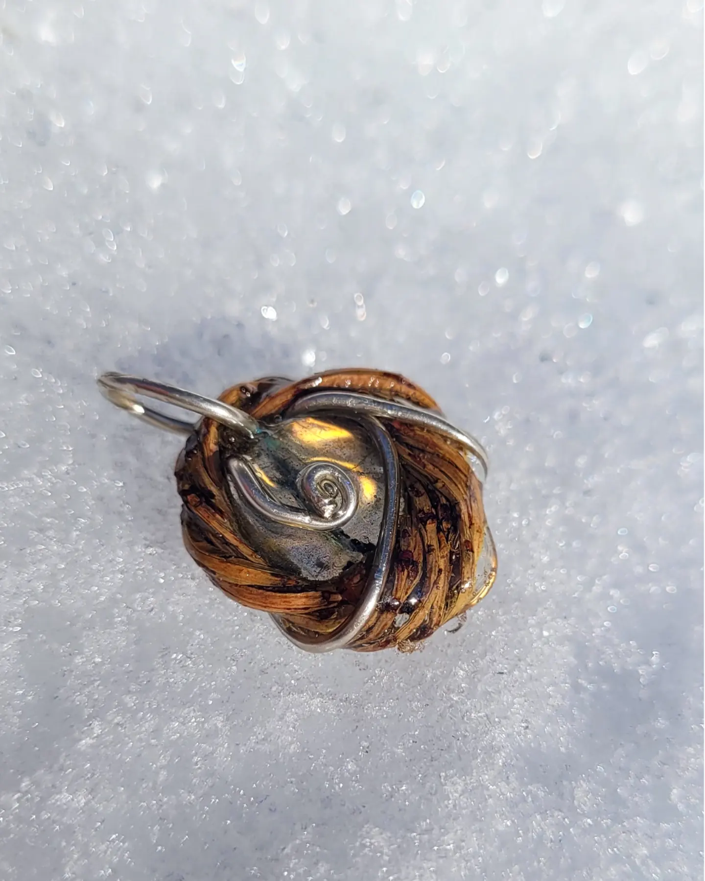 Double Sided, Silver and Yew Nested Labradorite
