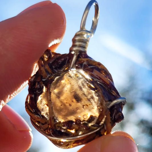 Double Sided, Silver and Yew Nested Meteor Glass