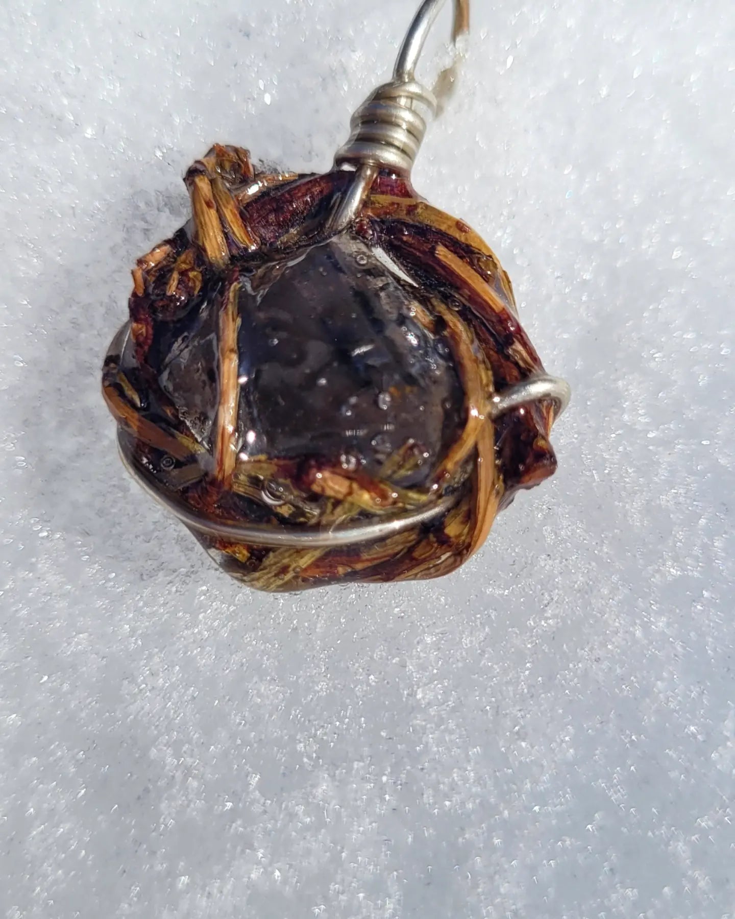 Double Sided, Silver and Yew Nested Meteor Glass