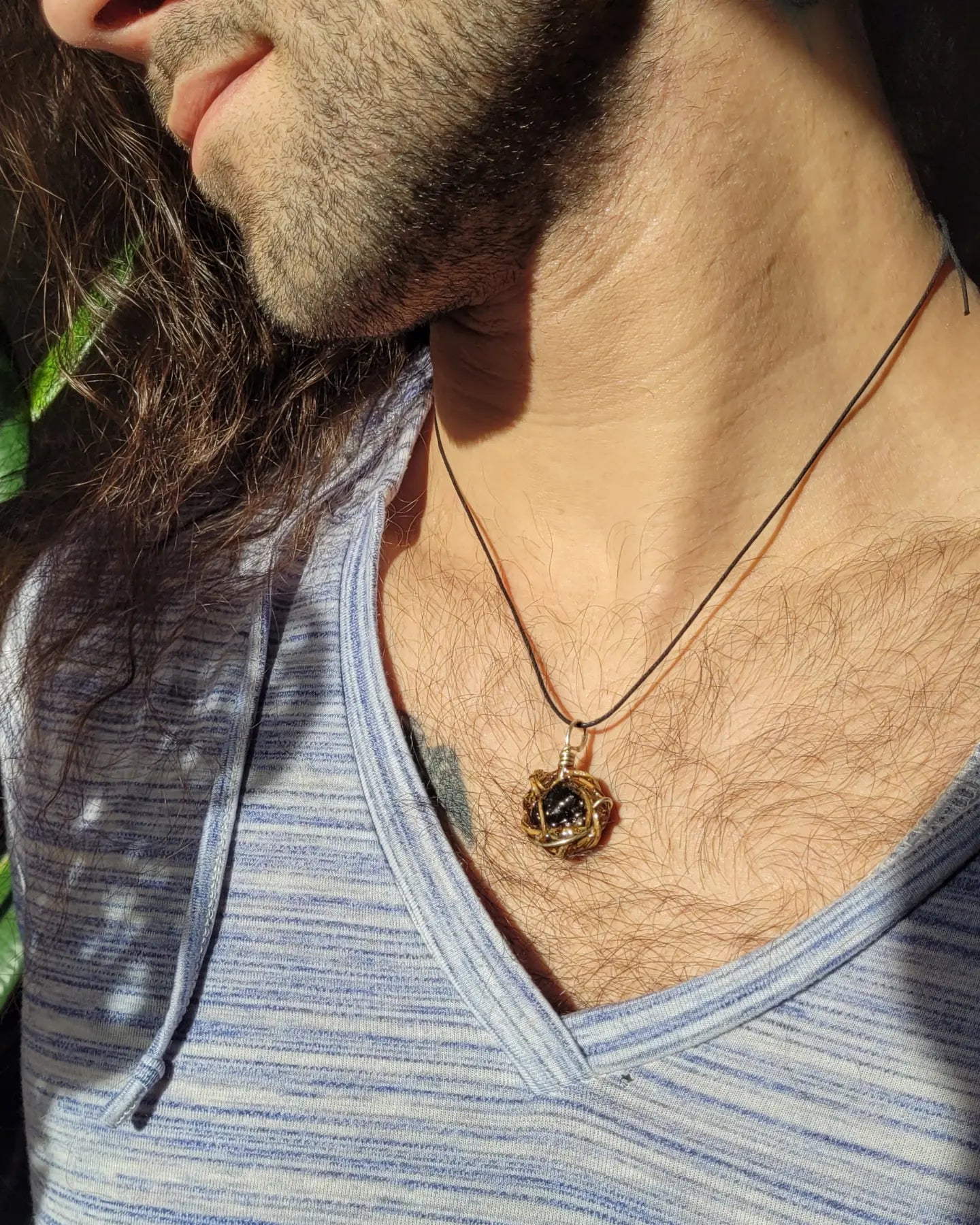 Double Sided, Silver and Yew Nested Meteor Glass