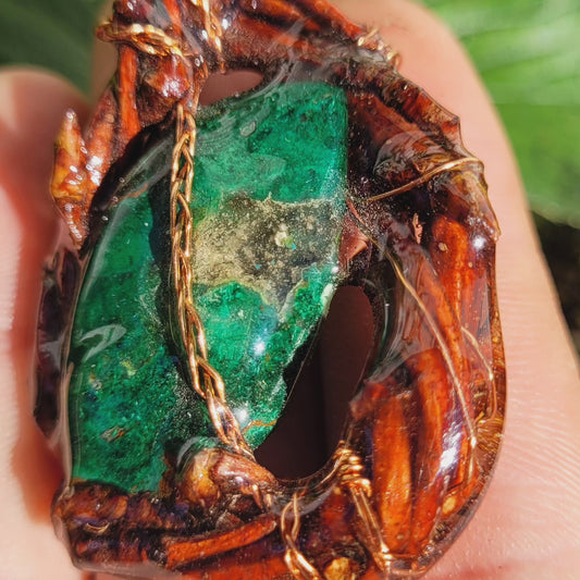 Chrysocolla Nested in Birch