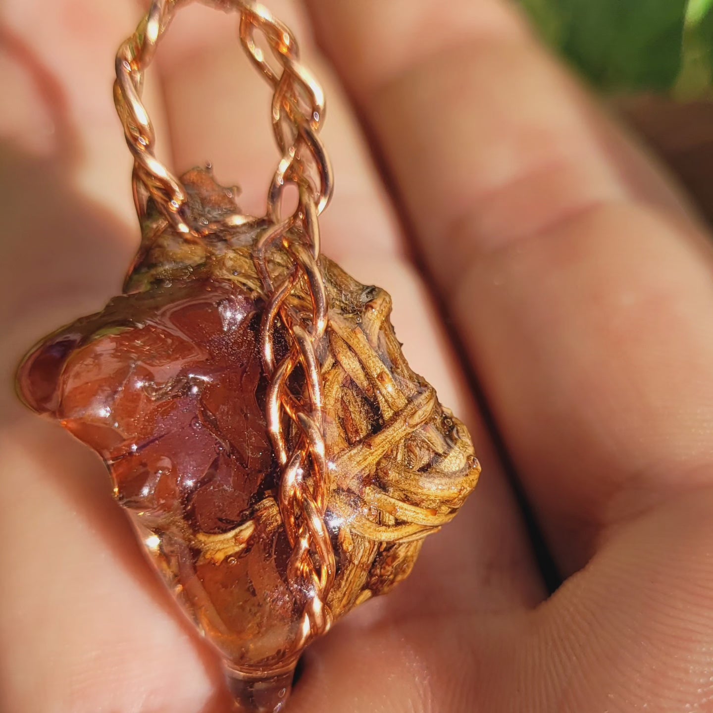 A Western hemlock and Tangerine Quartz Spiritnest