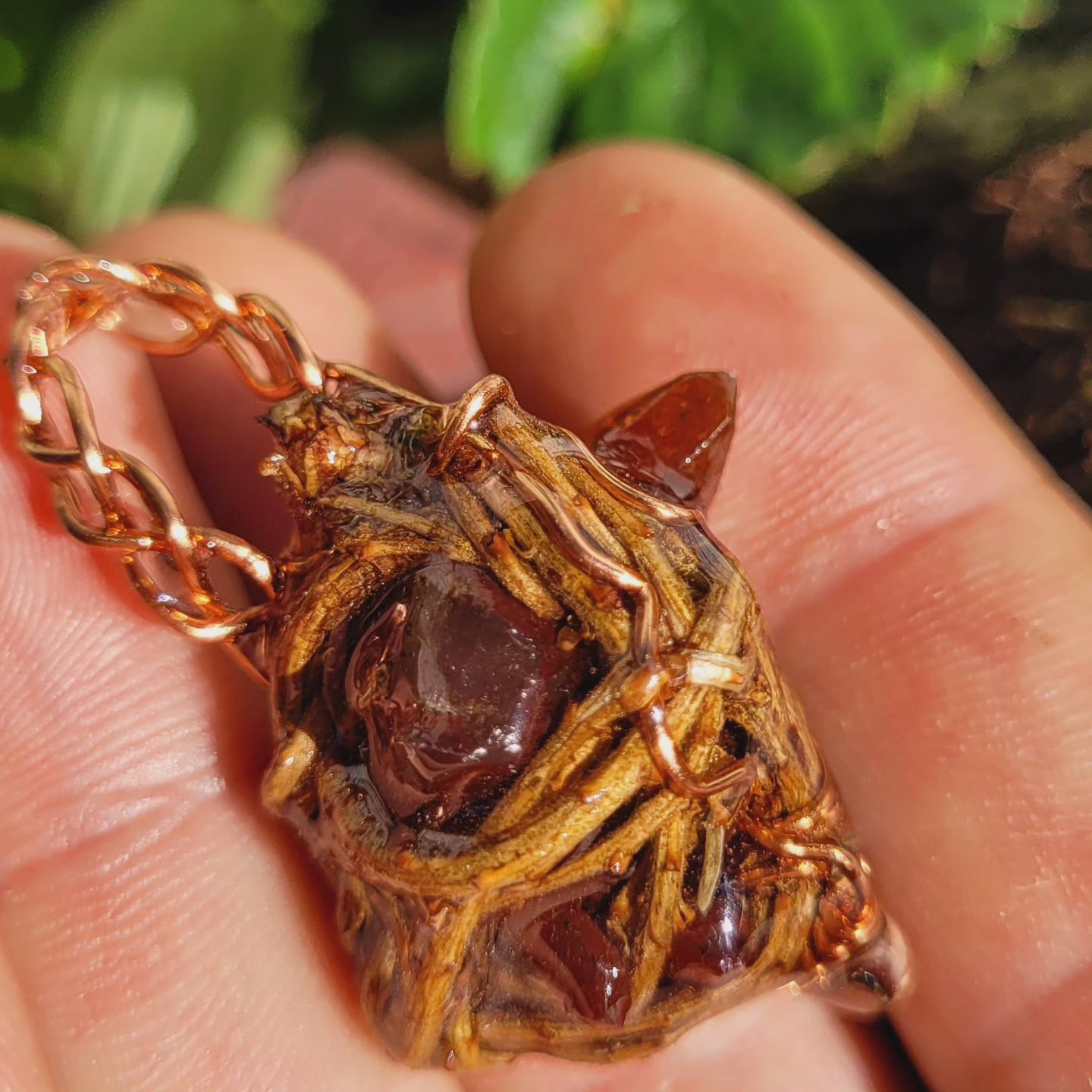 A Western hemlock and Tangerine Quartz Spiritnest