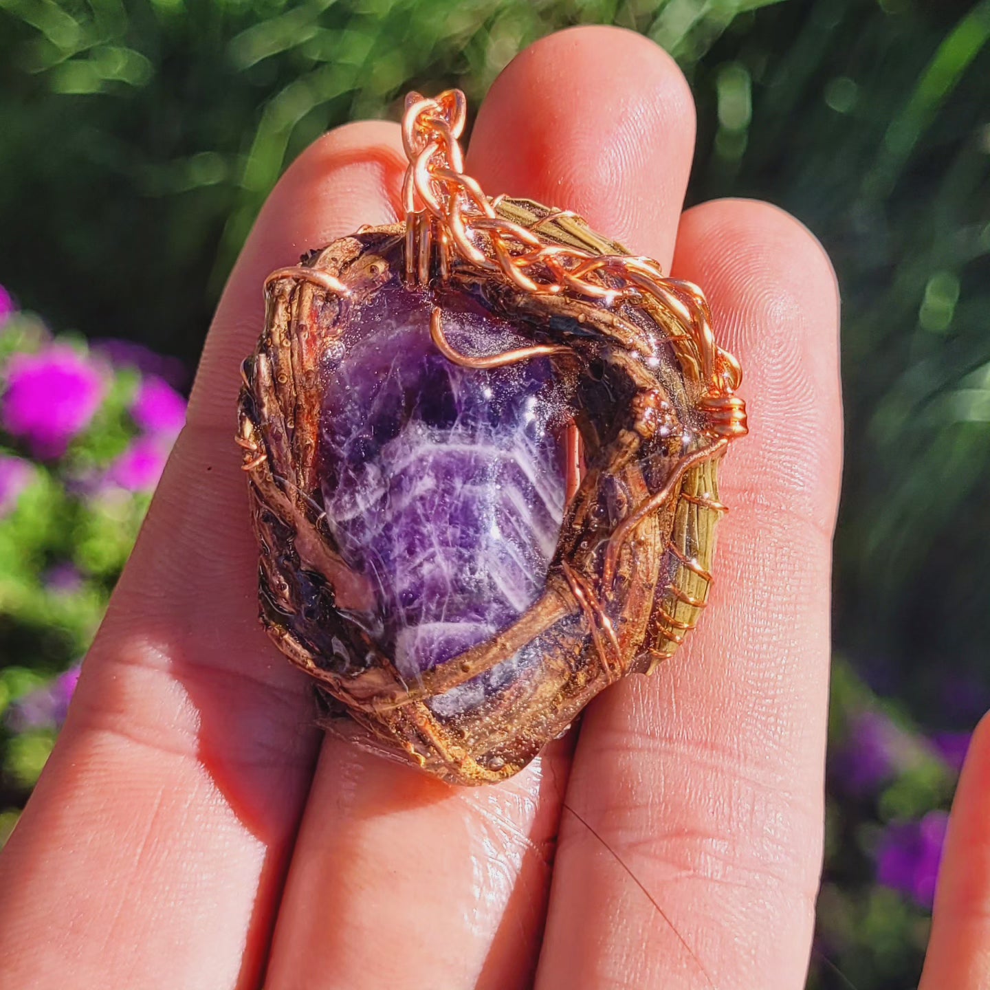 Amethyst in Pine with Needles