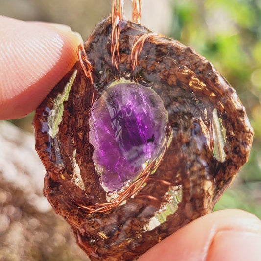 Double Sided Amethyst in Pine