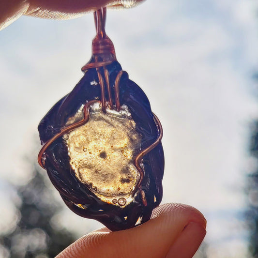 Double Sided, Blood Wood Nested Meteor Glass