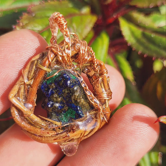 Azurite Nested in Willow