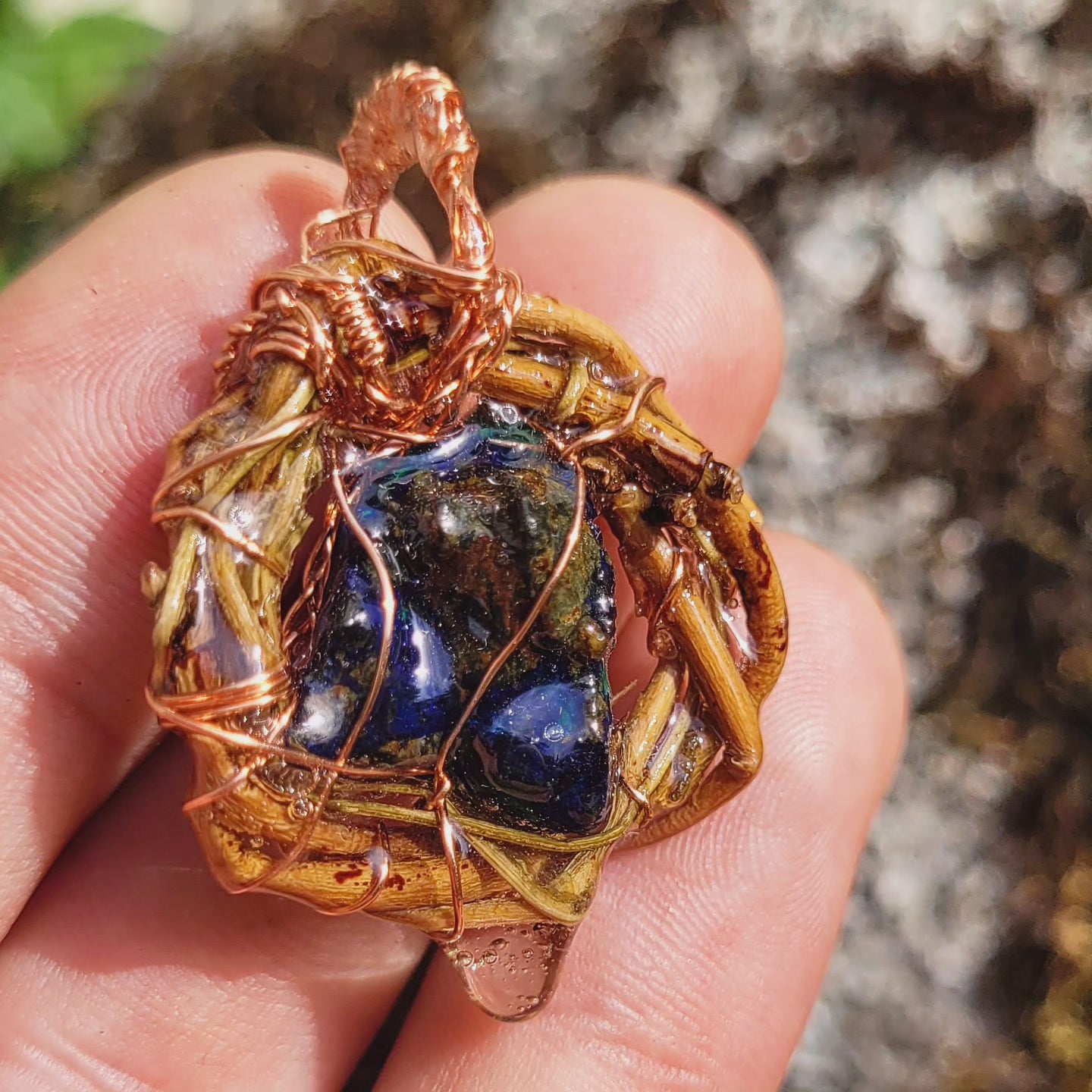 Azurite Nested in Willow