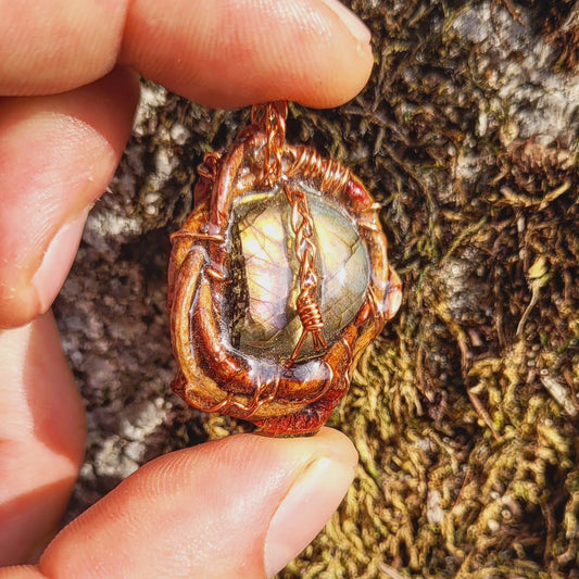 Labradorite Nested in Poplar