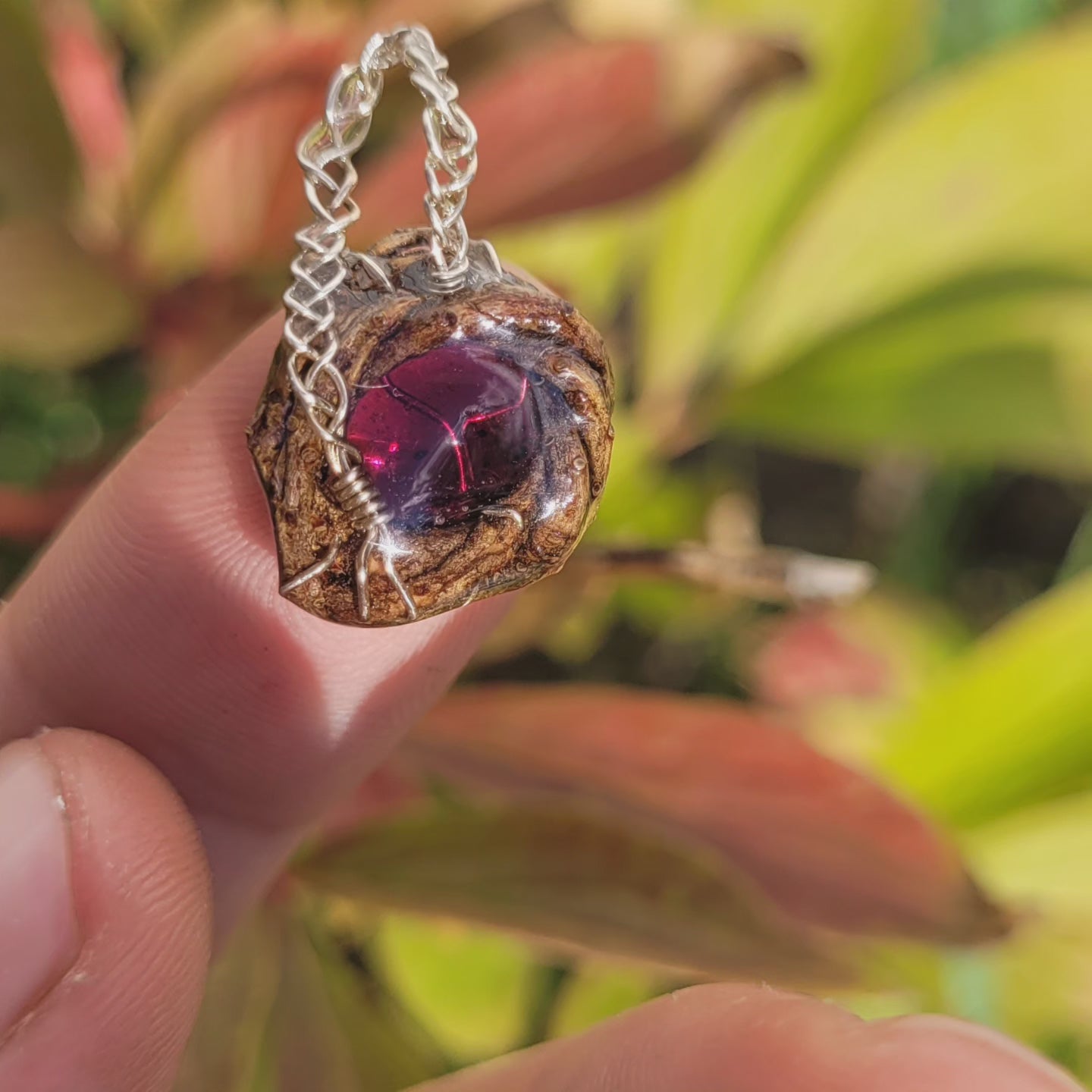 Garnet Nested in Douglas Fir and Silver