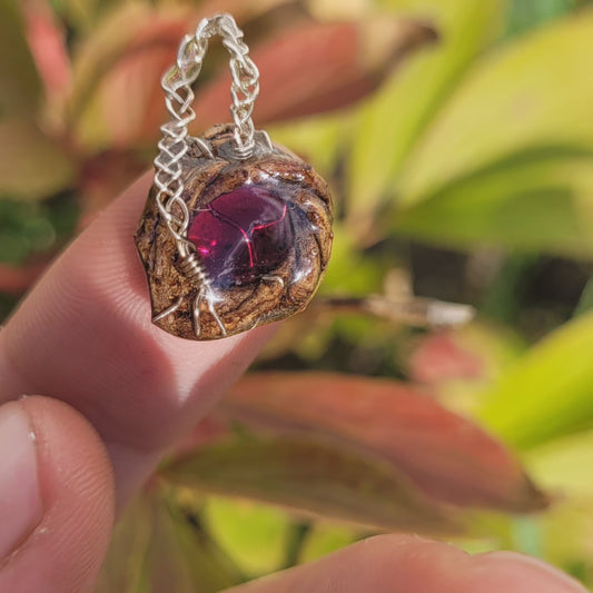 Garnet Nested in Douglas Fir and Silver