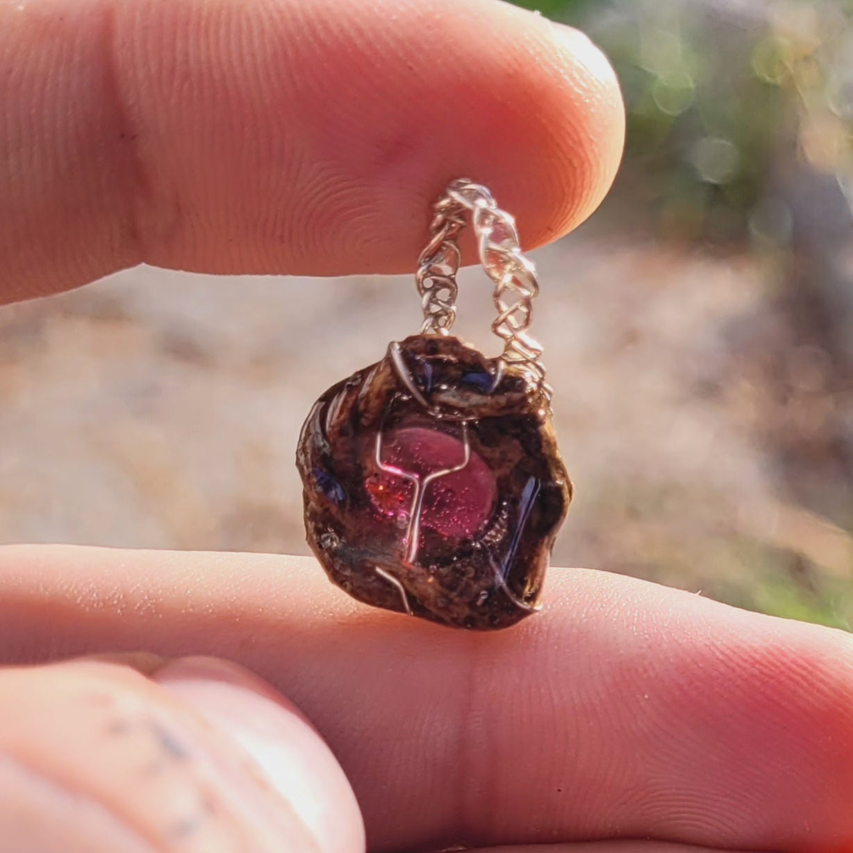 Garnet Nested in Douglas Fir and Silver