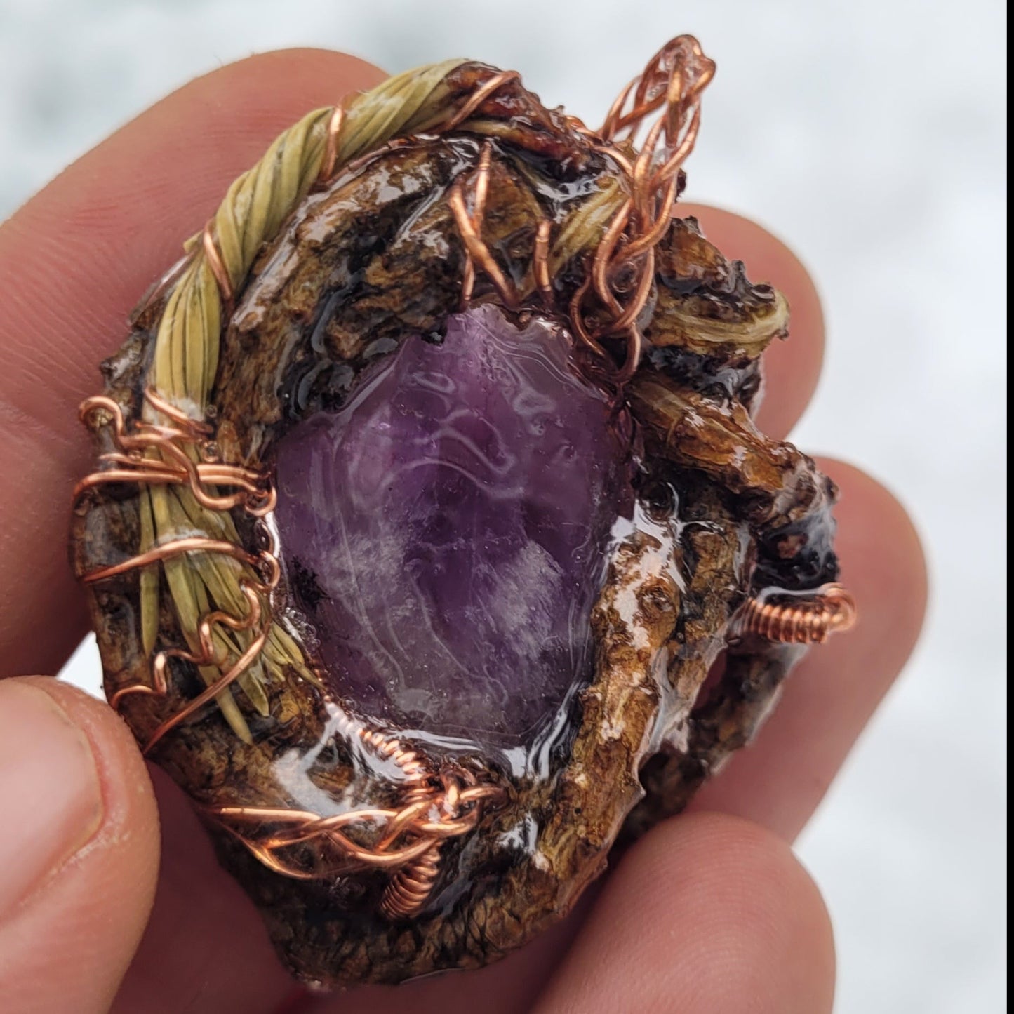 Amethyst in Pine