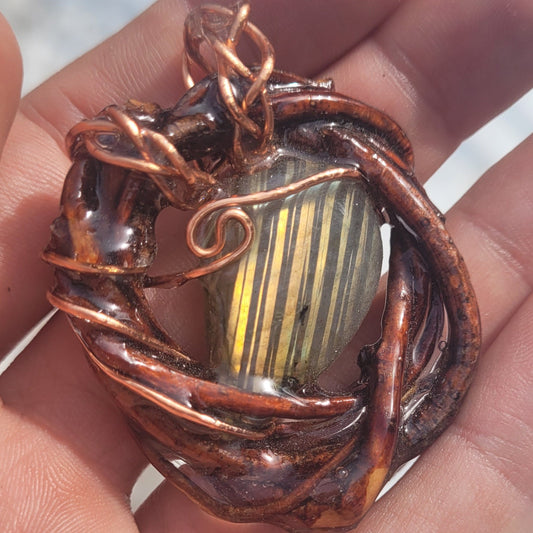 Labradorite Nested in Birch