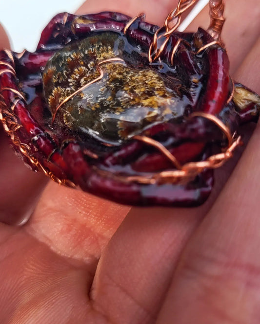 Double sided Blood wood and Ammonite Nest